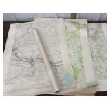 Roll of New York and New Jersey maps, and a