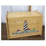 Bread box- painted w/ lighthouse scene