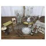 Glasses, salt & pepper shakers, bell, napkin