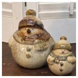 2 Fat Pottery Snowman - Contemporary