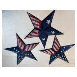 3 tin stars. Each measures 11 1/2ï¿½. New