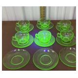 Set of 6 cup and saucers with 3 extra saucers