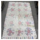 Dresden Plate quilt hand stitched *showing its