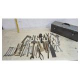 Toolbox with contents, snap on wrenches,