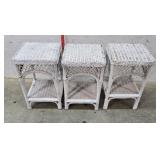 3 Wicker End Tables