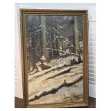Dated 1925 signed painting on canvas - 100yrs old