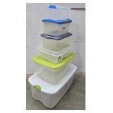 6 Clear Tubs With Lids