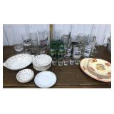 Glasses, mugs, plates, saucers, bowls