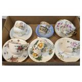 6 Pretty Cups And Saucers