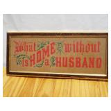 Antique Victorian Framed Punch Paper Saying. No