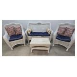 4pc Vinyl Wicker Patio Set