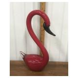 Red Art glass swan