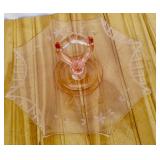 Pink Depression Glass Octagon Top Handle Serving