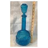 Blue genie bottle w/ stopper- Made in Italy