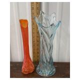 2 Glass Vases