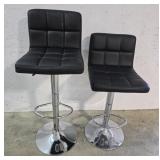 2 Chrome Base Bar Stools