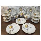 21pc Noritake bird of paradise lusterware