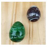 Pair of Small Glass Murano Hand Blown Eggs