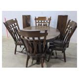 Very solid table, 4 chairs, 2 leaves 42"30" n