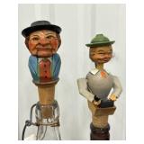 ANRI hand carved bottle stoppers *damaged on 1,