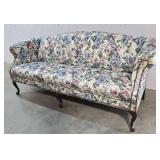 Queen Anne floral sofa 81"w