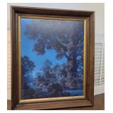 Deep Walnut framed little stone house by Maxfield