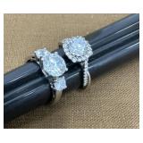 Glittery .925 stamped rings - sterling silver