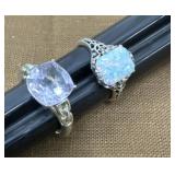 .925 Rings Pink & Multi Color Stone - sterling