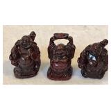 3 Happy Buddha figures