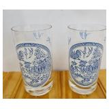Pair of Blue Willow Tumblers-Drinking Glasses