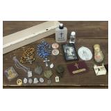 Religious lot- Rosary beads, pendants, pins