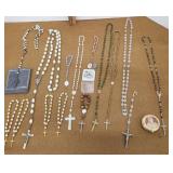 Rosaries, religious jewelry, etc
