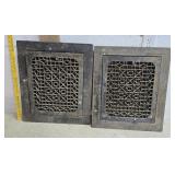 2 Cast Iron Floor Grates With Surrounds