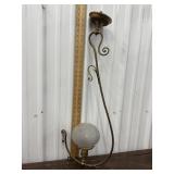 Gas converted scroll ceiling mount light fixture
