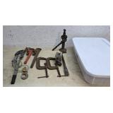 Pipe wrenches, c clamps, come along