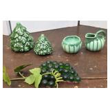 Pr Christmas tree salt peppers, melon creamer /