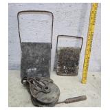 Soap stones, Ithaca ice and coal pick, pulley