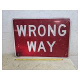 Wrong way sign