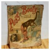 Antique Puss In Boots Linen Book