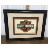 Framed Harley Davidson cross stitch *slight