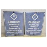 2 High Voltage Signs