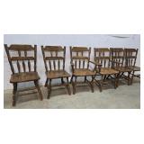 6 Oak Chairs