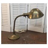 Brass over cast iron gooseneck industrial lamp