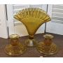 3pcs Fenton hobnail - vase & candlesticks