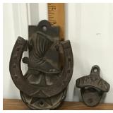 Cast iron door knocker, bottle opener