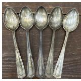 5 signed Sterling spoons