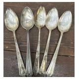 5 signed Sterling spoons