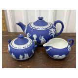 Wedgewood Tea pot with cream and sugar