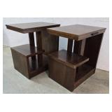 Pair wood end stands