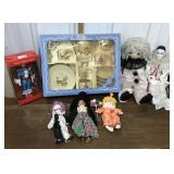 Clown dolls & tea set